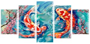 Aesthetic Koi Fish Panel paint by number