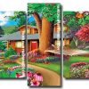 Beautiful Landscape and Swans Panels paint by numbers