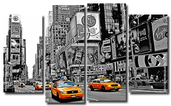 Black And White NYC City Panels paint by numbers