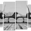 Black And White War Aircraft Panels paint by numbers