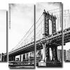 Black and White Brooklyn Bridge Park Panels paint by numbers