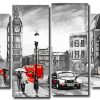 Black And White London City Panels paint by numbers