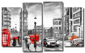 Black And White London City Panels paint by numbers