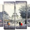 Black and White Paris Panels paint by numbers