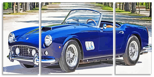 Blue Vintage Ferrari Panels paint by numbers