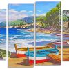 Boats By Beach panels paint by numbers