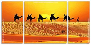 Camels In Desert Panel paint by numbers