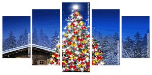 Christmas Night Tree Panels paint by numbers