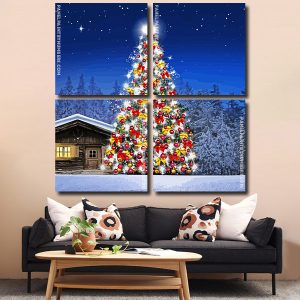 Christmas Night Tree Panel paint by numbers