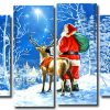 Christmas Santa Claus And Deer panels paint by numbers