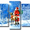 Christmas Santa Claus And Deer Panels paint by numbers