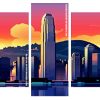 Cityscape Illustration Art Panels paint by number