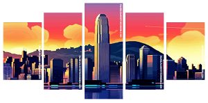 Cityscape Illustration Art Panels paint by number