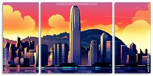 Cityscape Illustration Art Panels paint by numbers