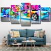 Colorful Car Illustration Panels paint by numbers