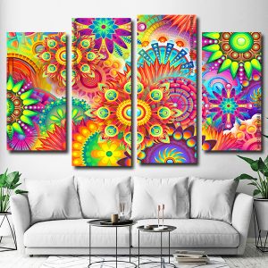 Colorful Mandala Panel paint by numbers