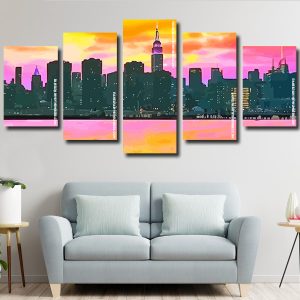 Colorful New York panels paint by numbers