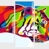 Colorful Tiger panels paint by numbers