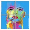 Colorful Woman Face panels paint by numbers