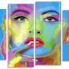 Colorful Woman Face Panels paint by numbers