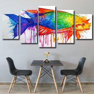 Colorful Splash Fish panels paint by numbers