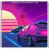 Delorean Car Illustration Art Panels paint by numbers