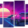 Delorean Illustration Car Panels paint by numbers