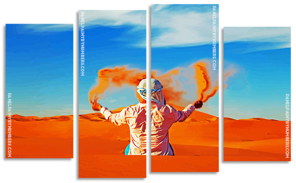 Desert Man panels paint by numbers