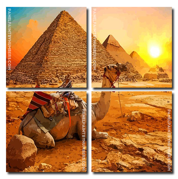 Egypt Desert Camel panels paint by numbers