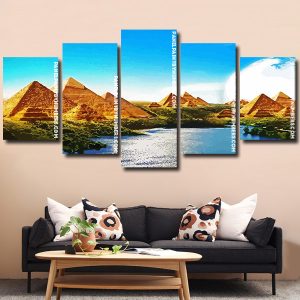 Egypt Pyramids Nile River Panel paint by numbers