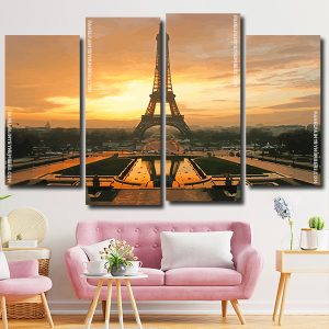 Eiffel Tower At Sunset Panels paint by numbers