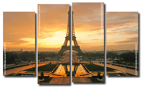 Eiffel Tower At Sunset Panels paint by numbers