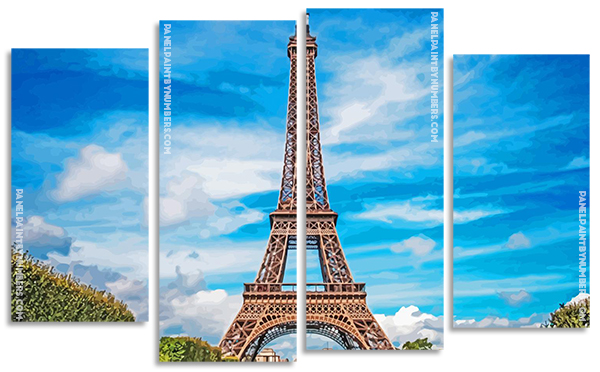 Eiffel Tower Paris Panels paint by numbers