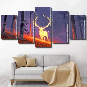 Fantasy Golden Deer Panels paint by numbers