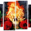 Fire Skull Panels paint by numbers