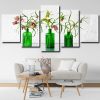 Flowers In Green Glass Bottles Panel paint by numbers