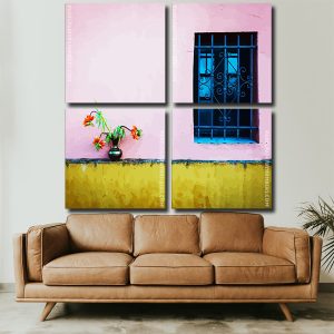 Flowers Vase By Window Panels paint by numbers