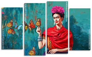 Frida Kahlo With Butterflies Panel paint by numbers