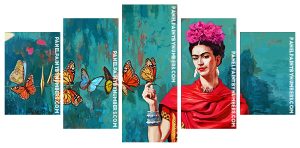 Frida Kahlo With Butterflies Panel paint by numbers