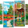 Fuji Gazebo panels paint by numbers