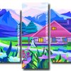 House In The Mountains Panels paint by numbers