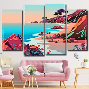 Illustration Beach Panels paint by numbers