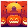 Illustration Halloween Pumpkins Panels paint by numbers