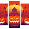 Illustration Halloween Pumpkins Panels paint by numbers