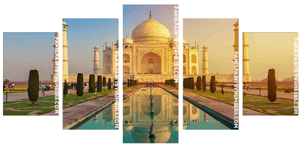 India Taj Mahal panels paint by numbers