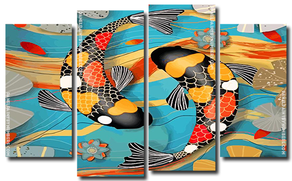 Koi Fish panels paint by numbers