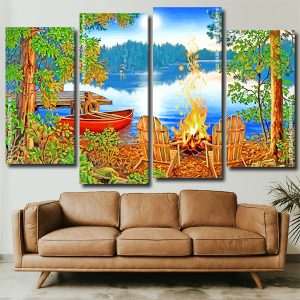 Lakeside Campfire panels paint by numbers