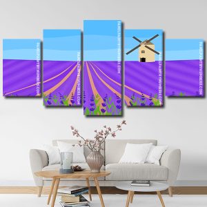 Lavender Field With a Windmill Panel paint by numbers