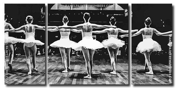 Monochrome Ballerinas Panels paint by numbers