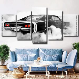 Monochrome Car panels paint by numbers